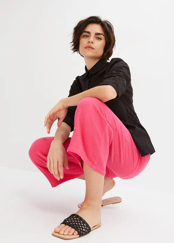 Pantaloni culotte in mussola di cotone, bonprix