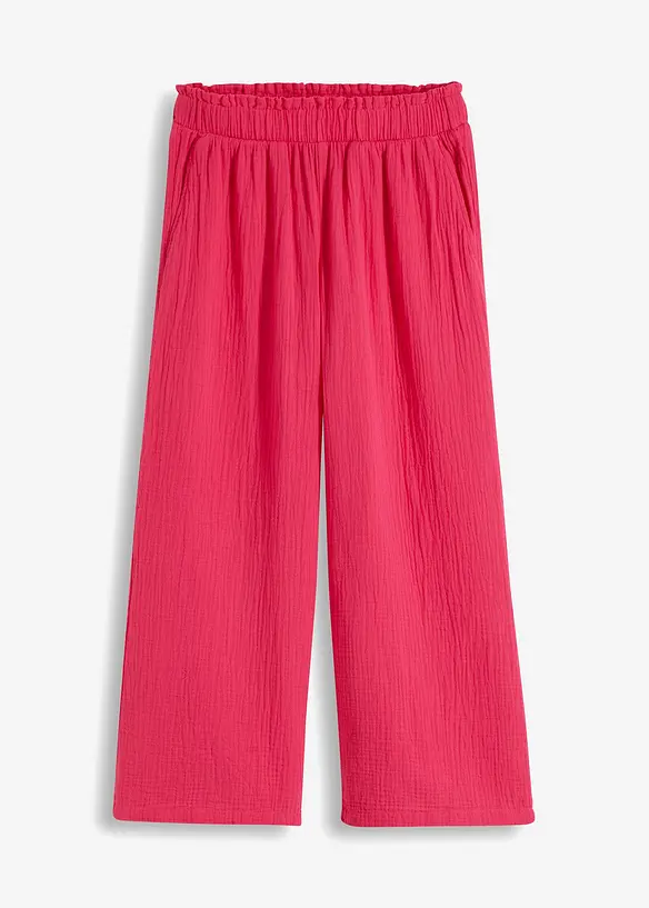 Pantaloni culotte in mussola di cotone, bonprix