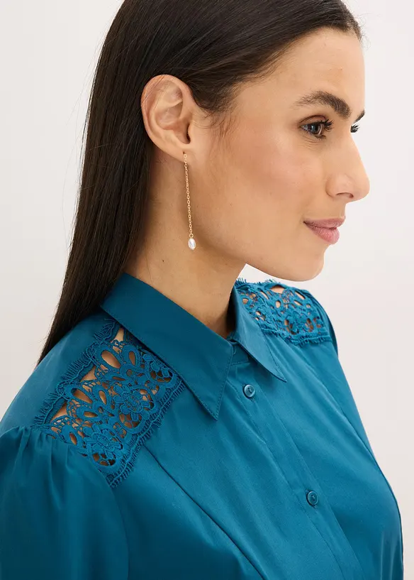 Abito chemisier con pizzo e fusciacca, bonprix