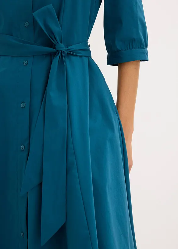 Abito chemisier con pizzo e fusciacca, bonprix