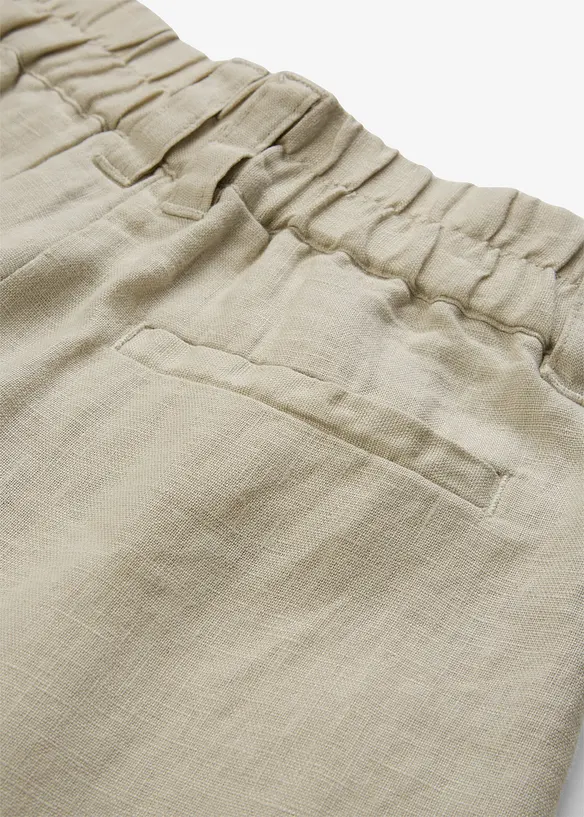 Pantaloni con pinces in puro lino, bonprix