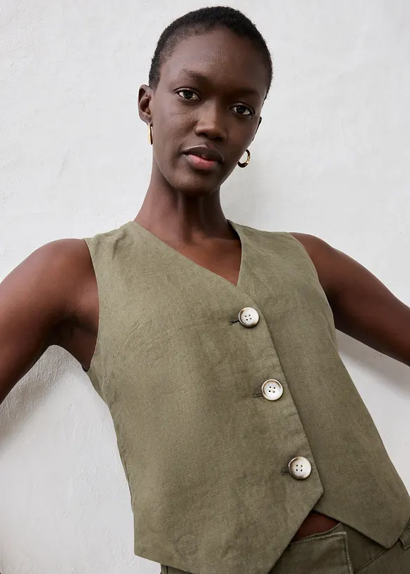 Gilet in puro lino, bonprix