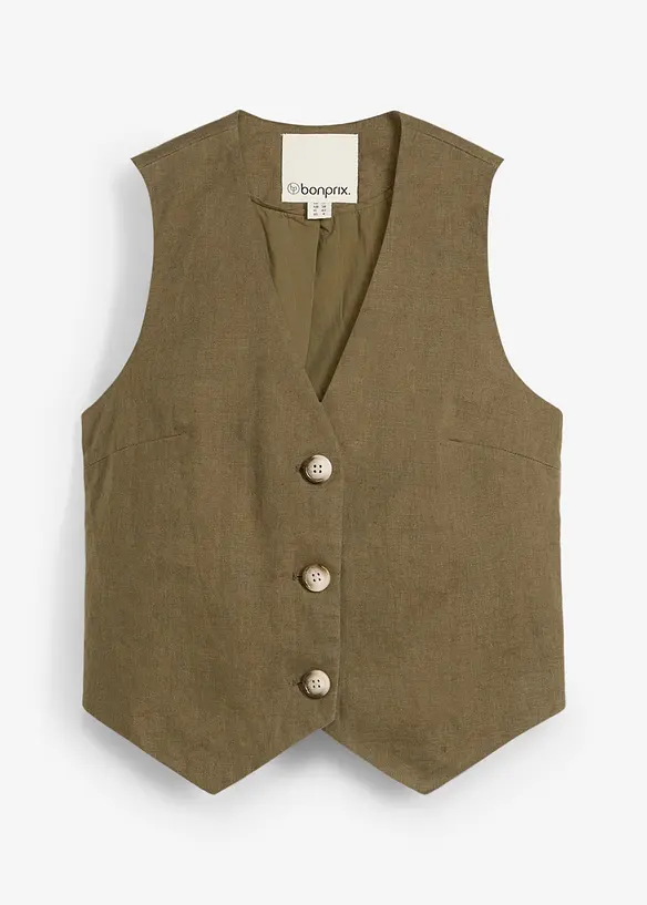 Gilet in puro lino, bonprix