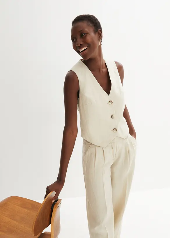 Gilet in puro lino, bonprix