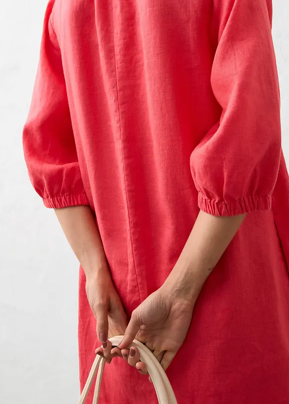 Abito in puro lino con maniche a 3/4, bonprix