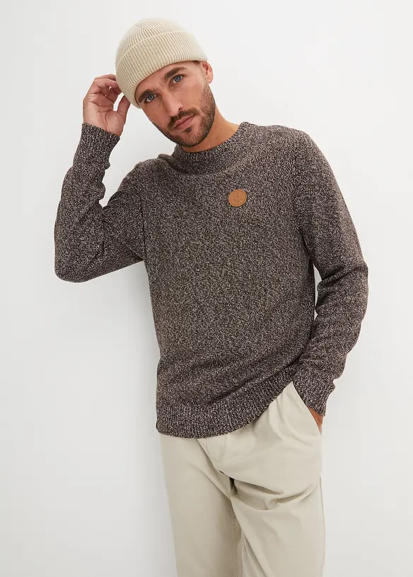 Maglione a girocollo con cotone, bonprix