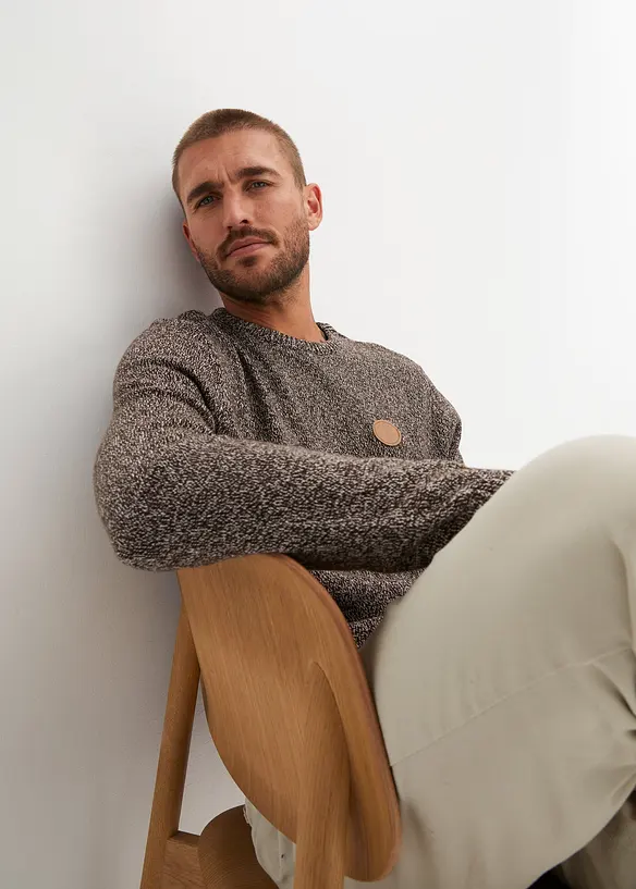 Maglione a girocollo con cotone, bonprix