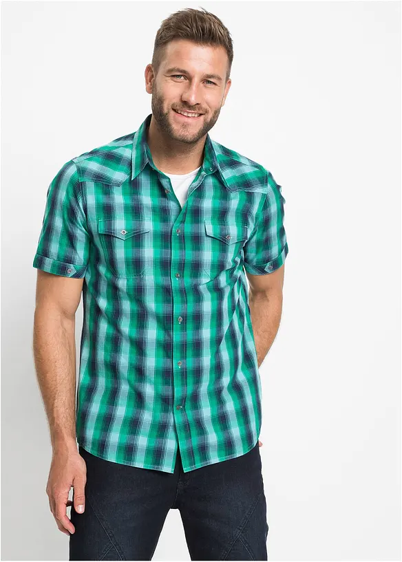 Camicia a maniche corte con taschini applicati, bonprix