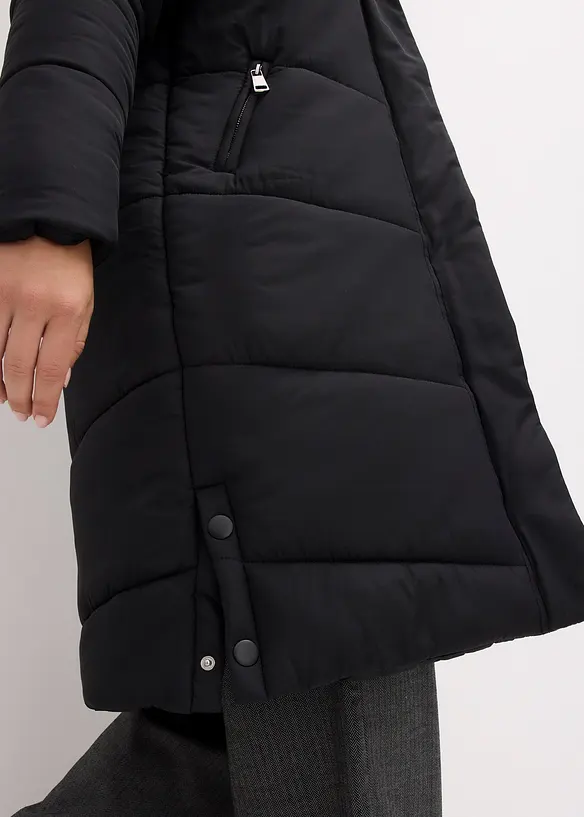 Giubbotto trapuntato con fodera teddy al cappuccio, bonprix