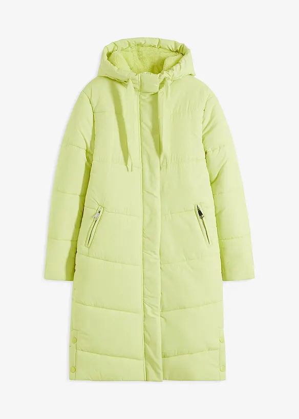 Giubbotto trapuntato con fodera teddy al cappuccio, bonprix