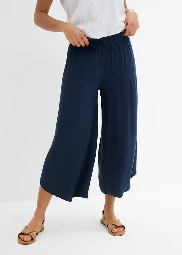 Pantaloni culotte al polpaccio in viscosa morbida, bonprix