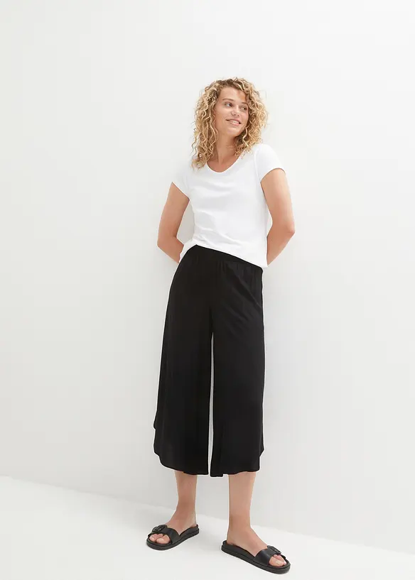 Pantaloni culotte al polpaccio in viscosa, bonprix
