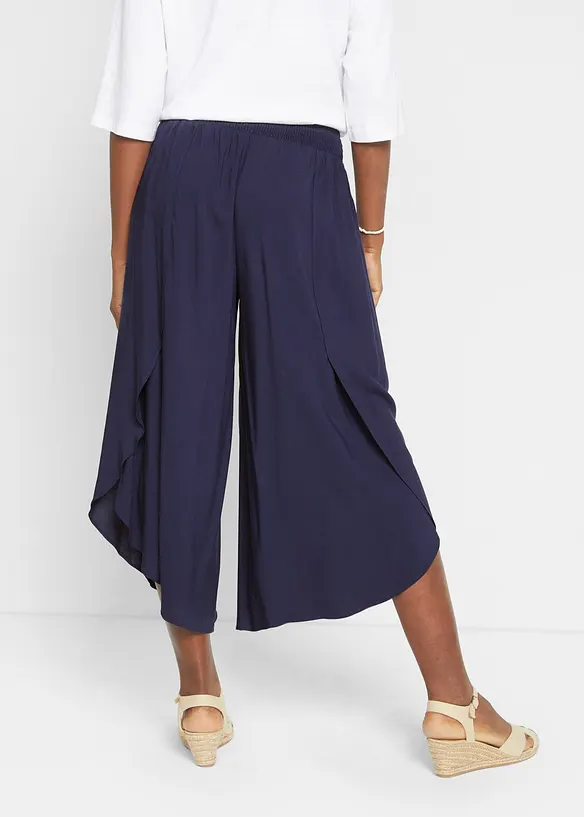 Pantaloni culotte al polpaccio in viscosa, bonprix