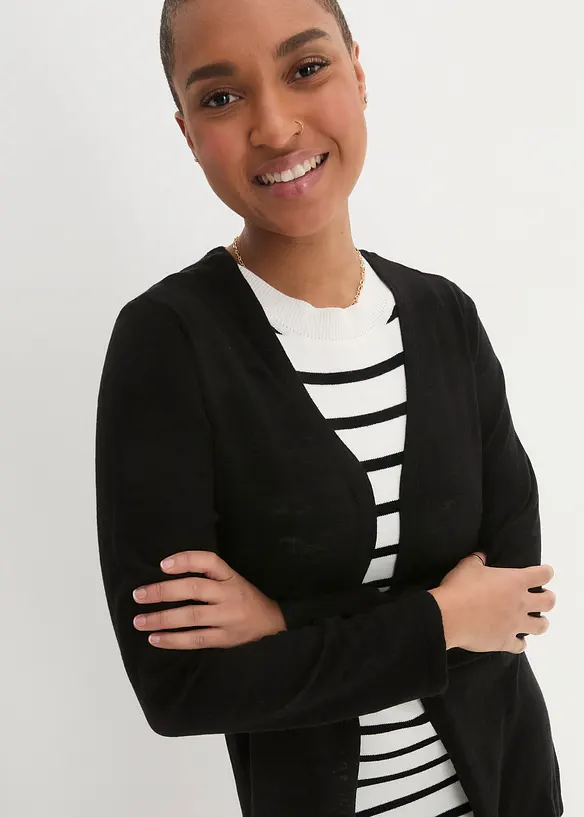 Cardigan in puro cotone fiammato leggero, bonprix