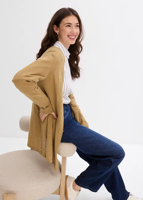 Cardigan in puro cotone fiammato leggero, bonprix