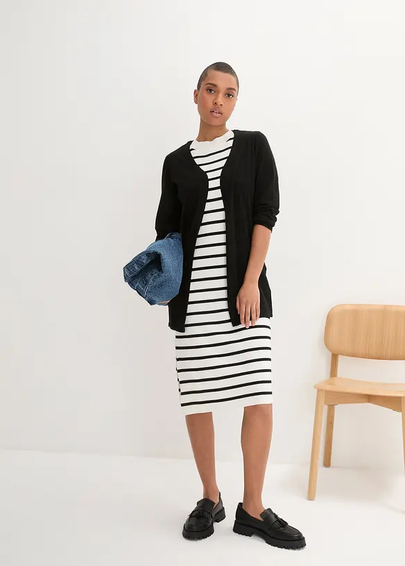 Cardigan in puro cotone fiammato leggero, bonprix