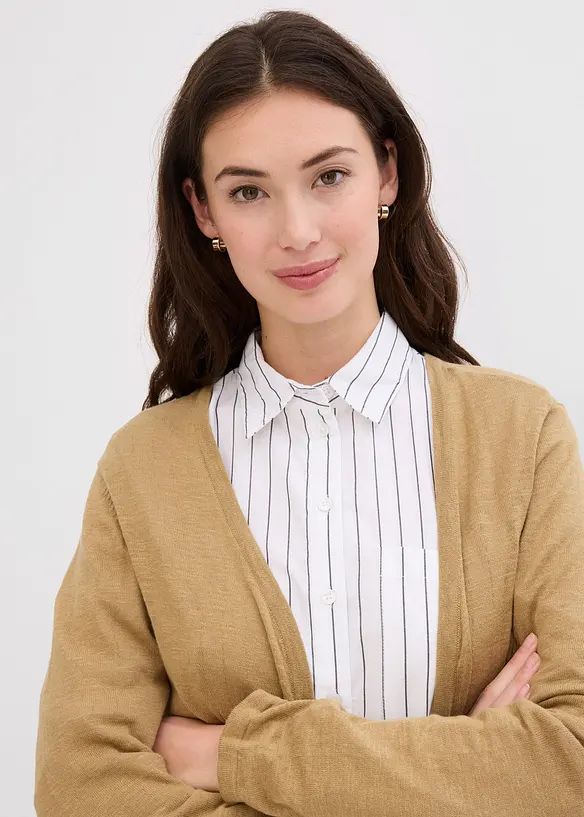 Cardigan in puro cotone fiammato leggero, bonprix