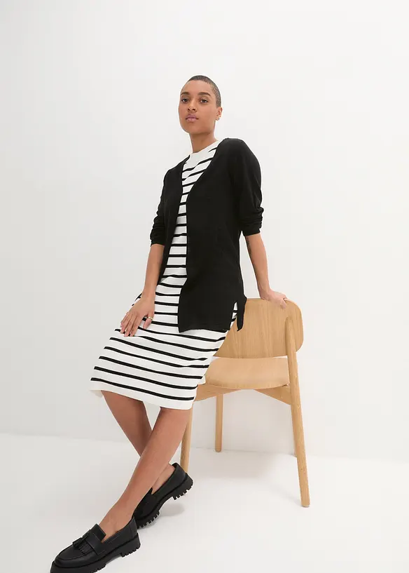 Cardigan in puro cotone fiammato leggero, bonprix