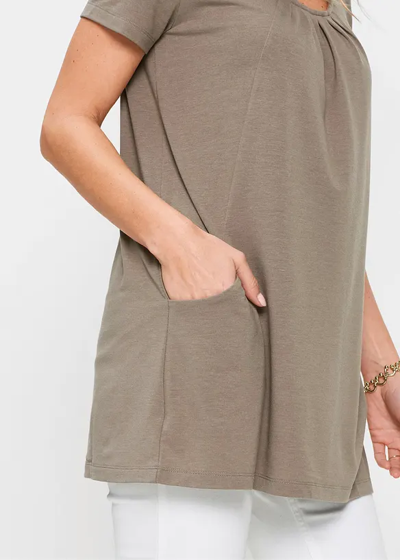 Maglia lunga con viscosa, bonprix