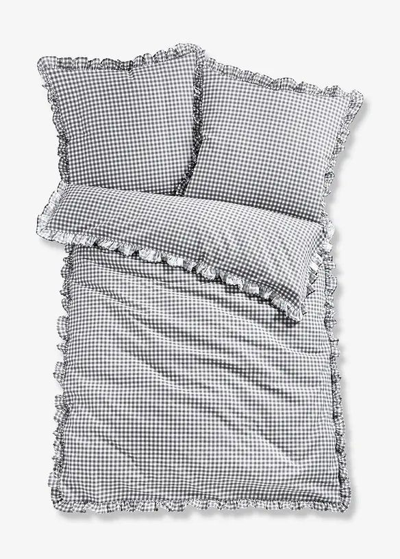 Biancheria da letto in linone con ruches, bonprix