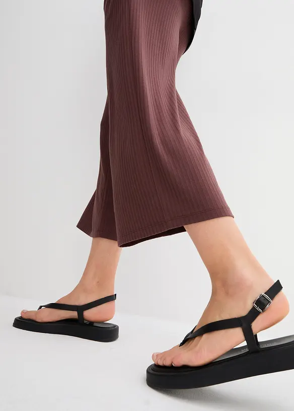 Pantaloni in jersey a coste con elastico in vita, bonprix