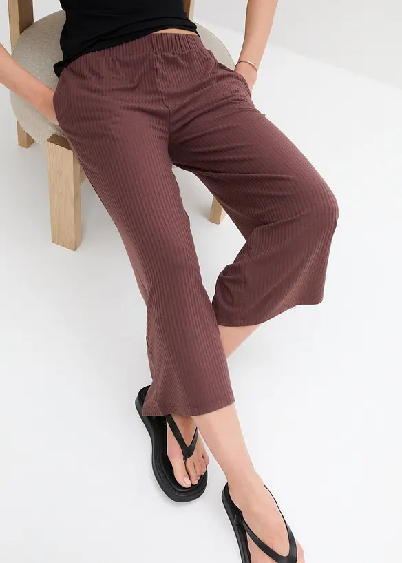 Pantaloni in jersey a coste con elastico in vita, bonprix