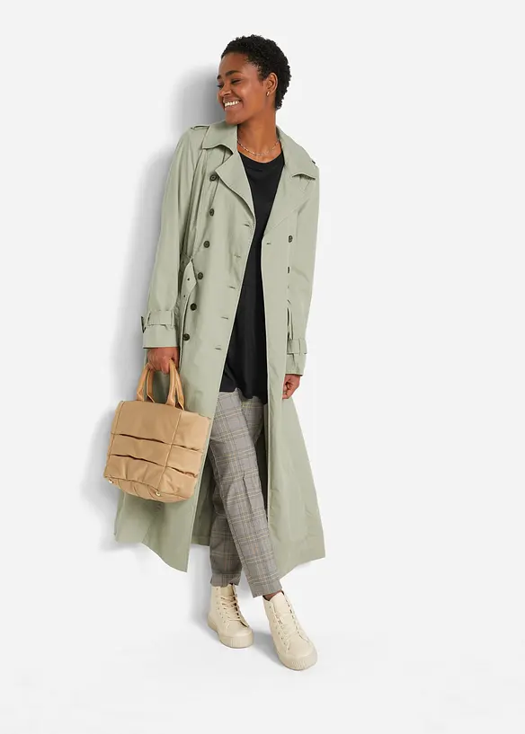 Maglia lunga in viscosa con balza, bonprix