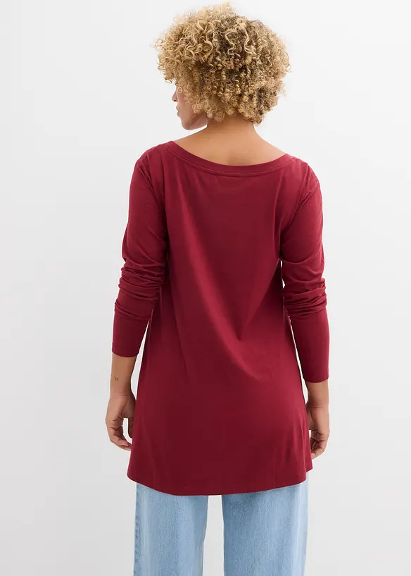 Maglia a maniche lunghe in misto cotone e viscosa, bonprix