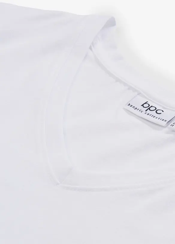 T-shirt lunga con scollo a V (pacco da 2), bonprix