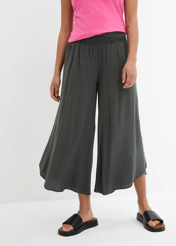 Pantaloni culotte al polpaccio in viscosa morbida, bonprix