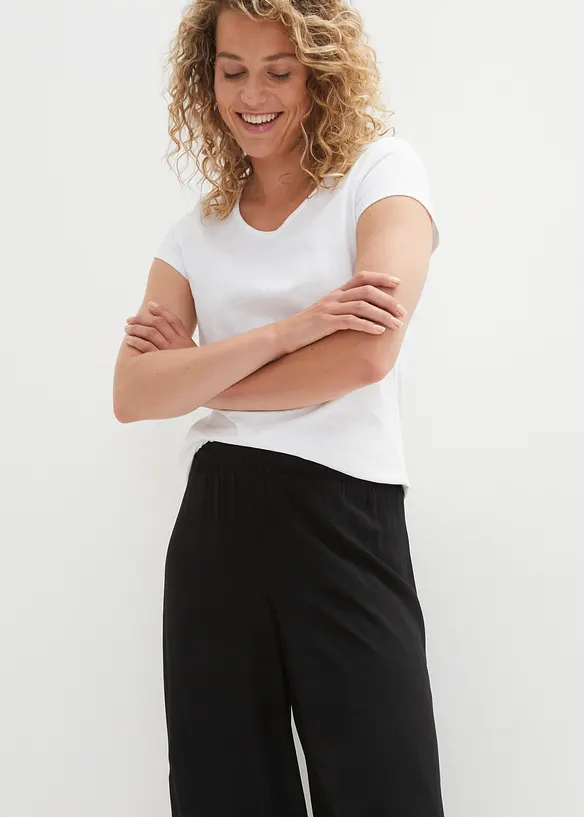 Pantaloni culotte al polpaccio in viscosa, bonprix