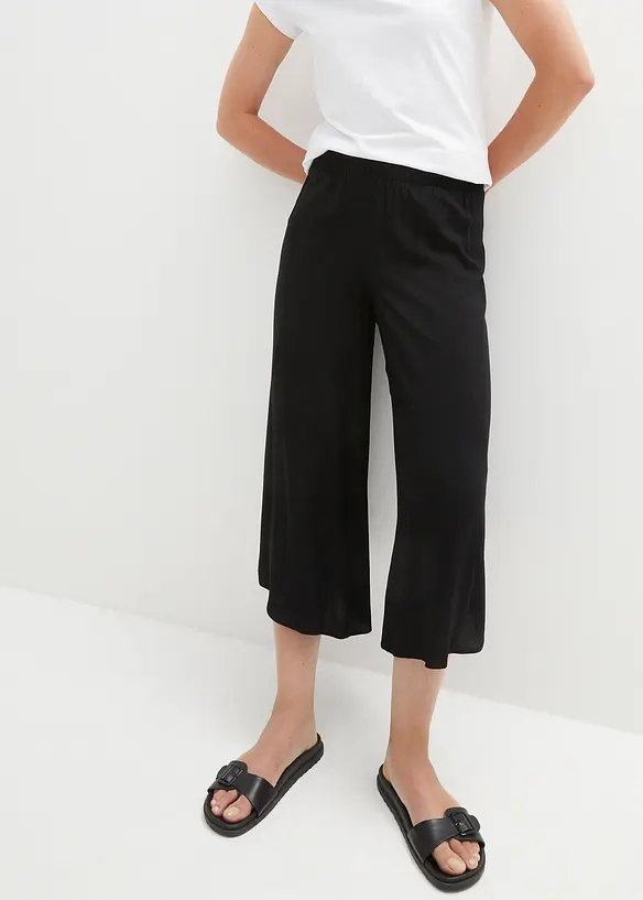 Pantaloni culotte al polpaccio in viscosa, bonprix