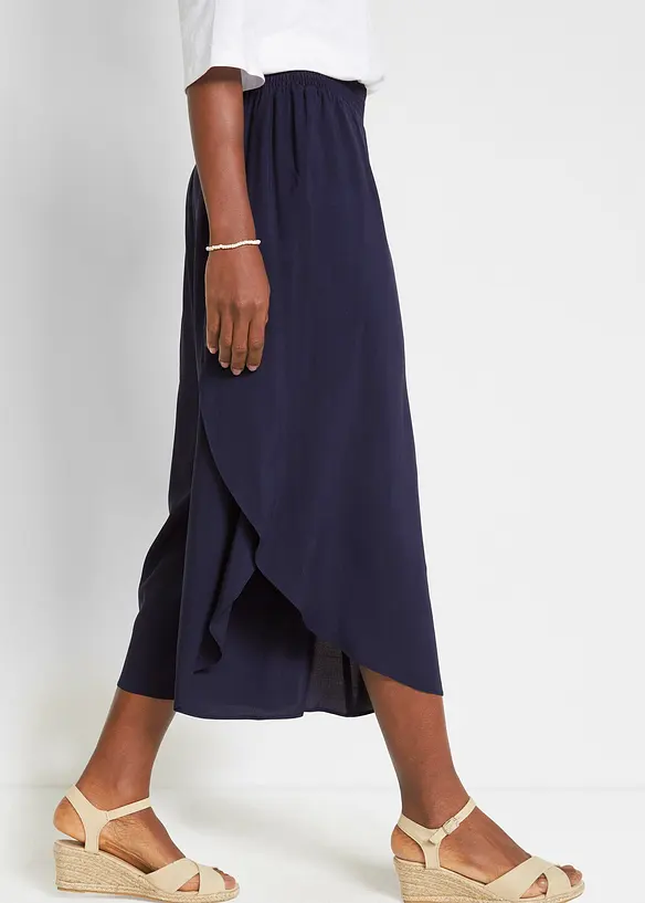 Pantaloni culotte al polpaccio in viscosa, bonprix