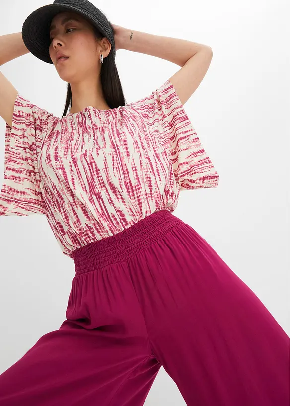 Pantaloni culotte al polpaccio in viscosa, bonprix