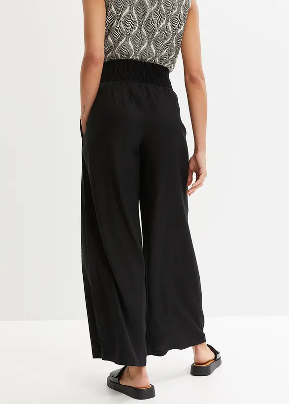 Pantaloni larghi in misto lino fresco e leggero, bonprix