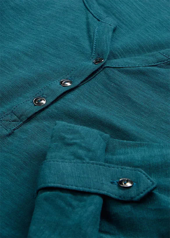 Maglia con bottoncini in puro cotone biologico, bonprix