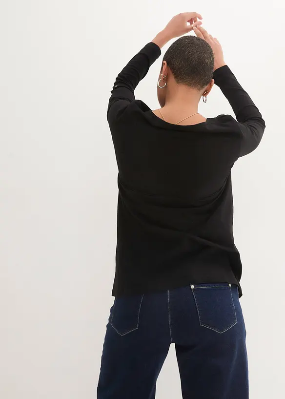 Maglia con bottoncini in puro cotone biologico, bonprix