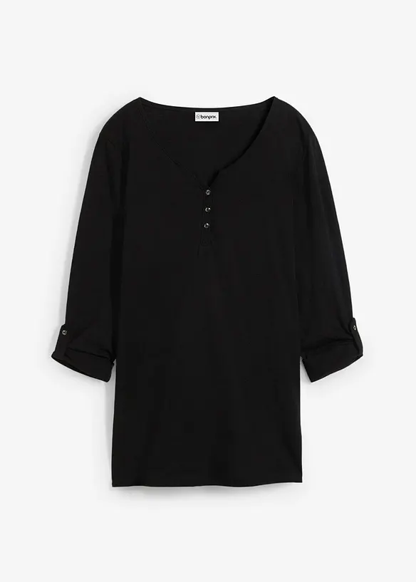Maglia con bottoncini in puro cotone biologico, bonprix