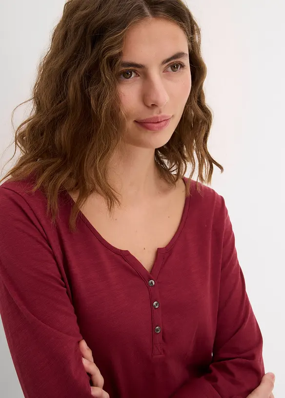 Maglia con bottoncini in puro cotone biologico, bonprix