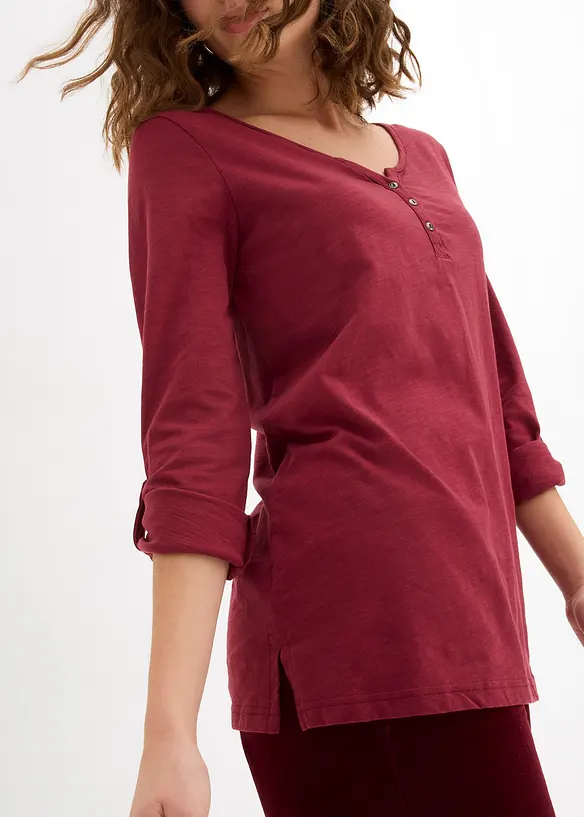 Maglia con bottoncini in puro cotone biologico, bonprix