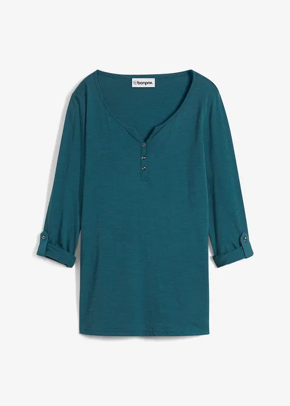 Maglia con bottoncini in puro cotone biologico, bonprix