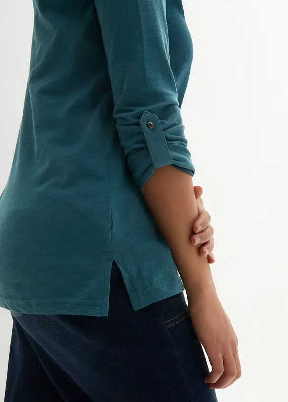 Maglia con bottoncini in puro cotone biologico, bonprix