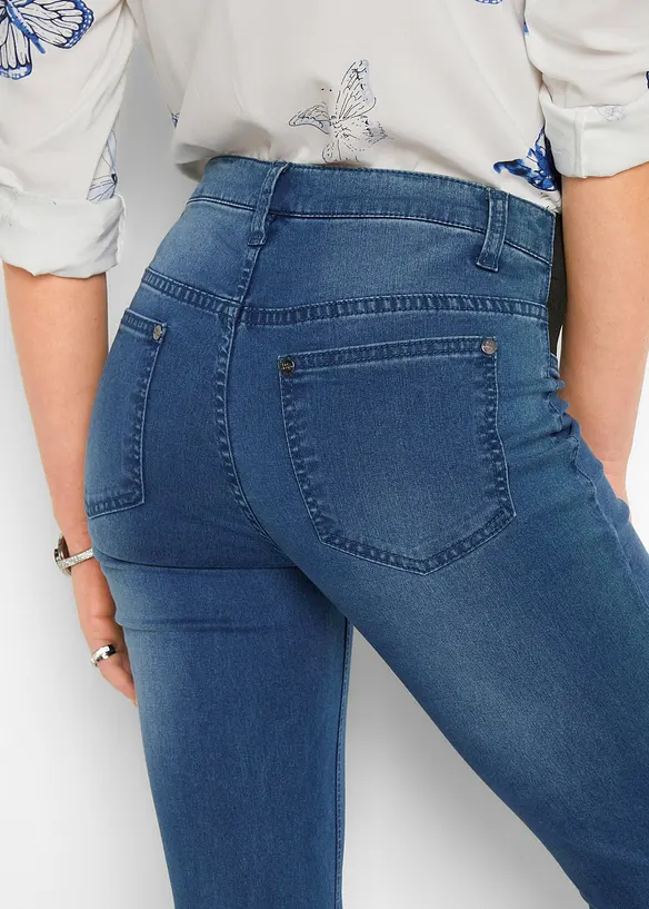 Jeans skinny elasticizzati, vita media, bonprix
