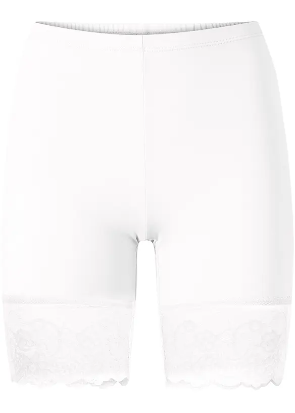 Pantaloncini anti-sfregamento in poliammide rinfrescante con bordo in pizzo sulla gamba, bonprix