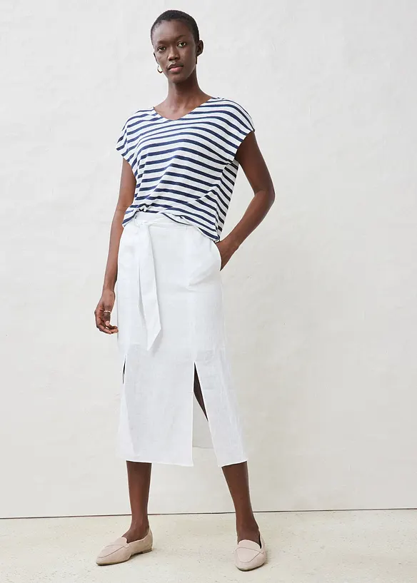 Maglia in puro lino con maniche a pipistrello, bonprix