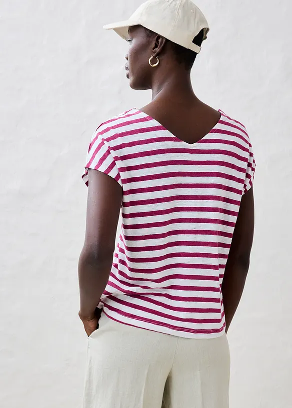 Maglia in puro lino con maniche a pipistrello, bonprix