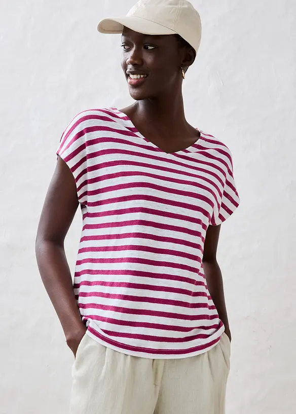 Maglia in puro lino con maniche a pipistrello, bonprix