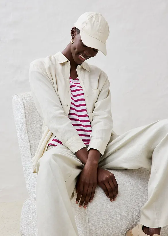 Maglia in puro lino con maniche a pipistrello, bonprix