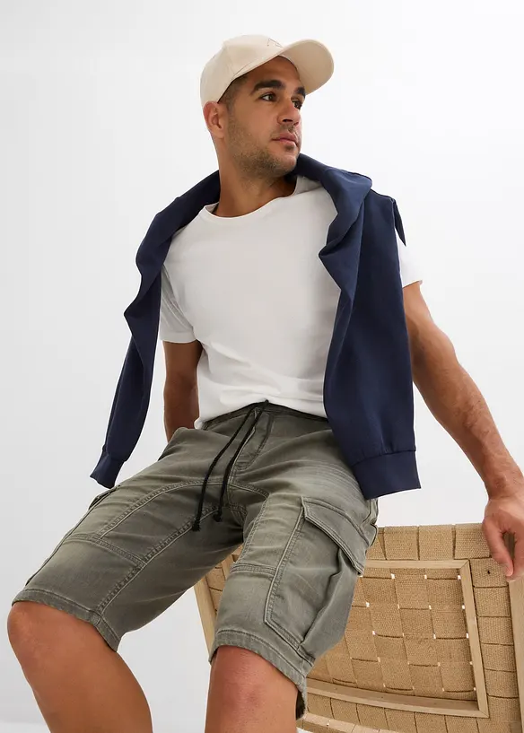 Bermuda di jeans in felpa, regular fit, bonprix