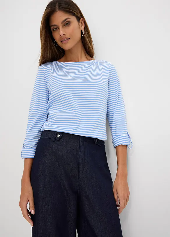 Jeans straight loose fit, vita alta, bonprix